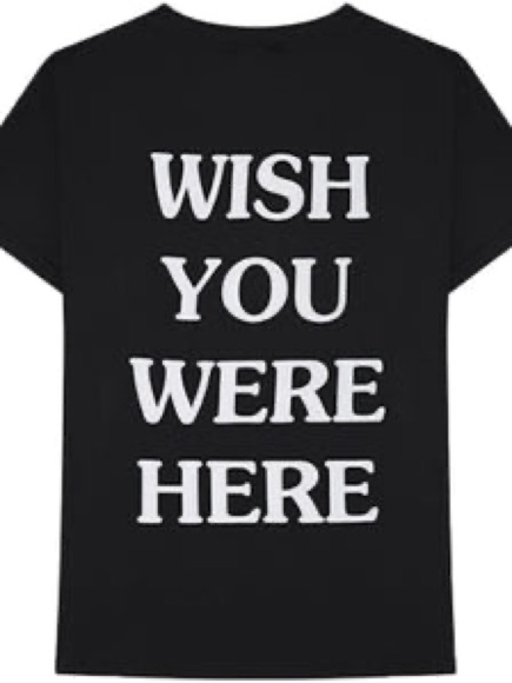 Cactus Jack Tour Merch Black Tee with White 'WISH YOU WERE HERE'